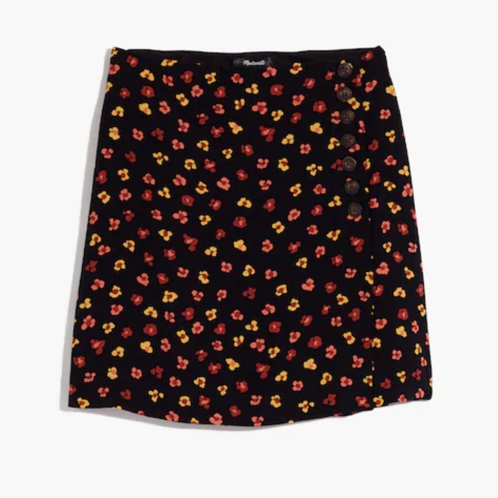 Madewell Side-Button A-Line Mini in Feline Floral